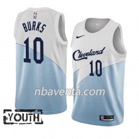 Camiseta Niños Cleveland Cavaliers Alec Burks 10 2018-19 Nike Azul Blanco Swingman